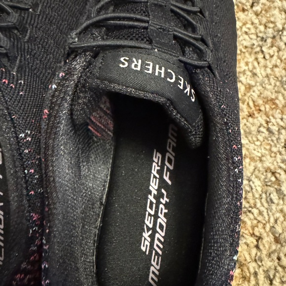 Skechers Black Knit Shoes with Pink Accents - Picture 4 of 6